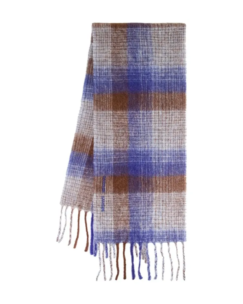 Samsøe & Samsøe Women's Alex 14856 Scarf - Samsøe Wool Multicolor Accessories Blue