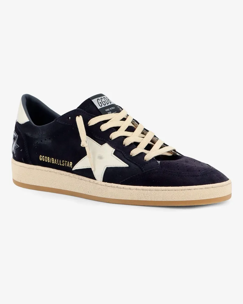 Golden Goose Men's Sneakers Ballstar Suede Black Leather Trainers Black