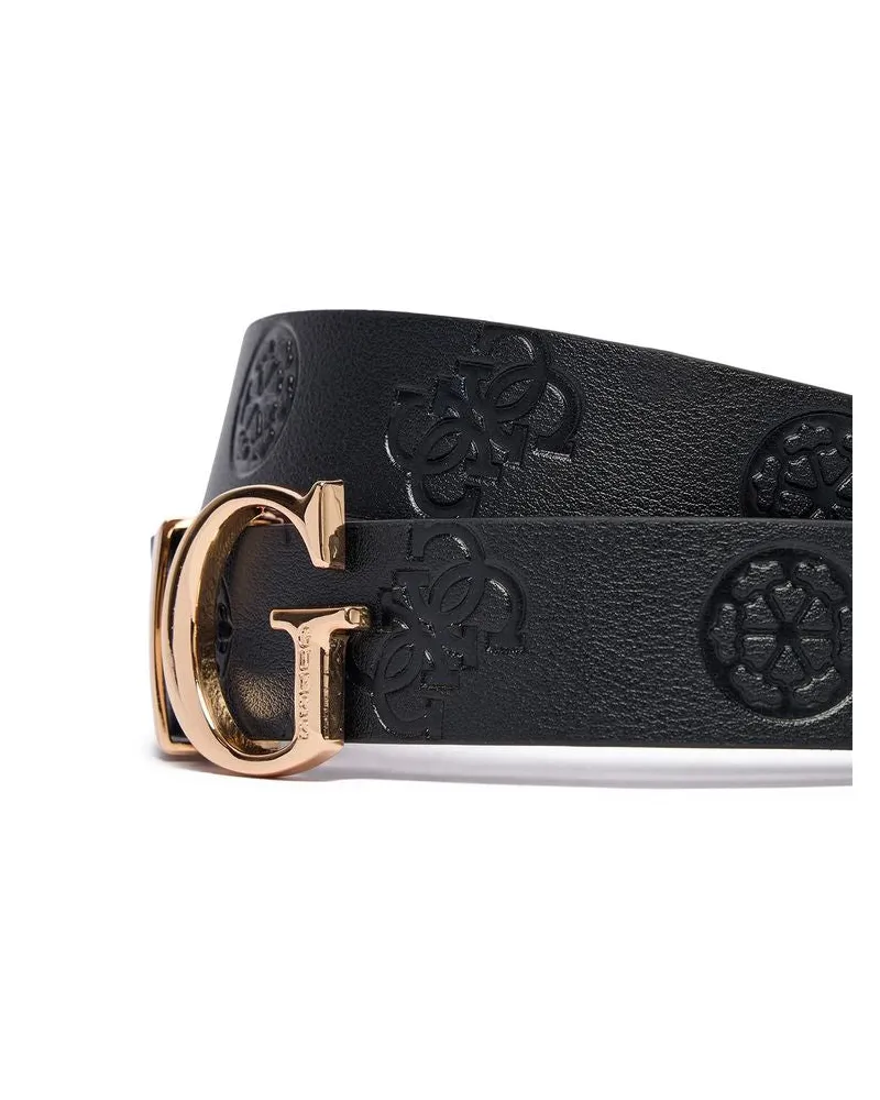 Guess Women's Belt Black Polyester Accessories Burgundy