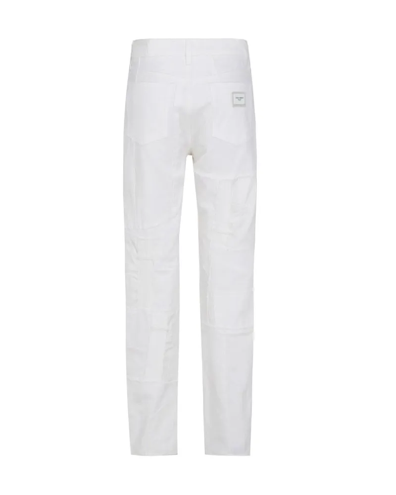 Dolce & Gabbana Women's White Cotton Straight-Leg Jeans Clothing White