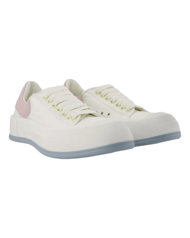 Alexander McQueen Women's Leather Colorblock Sneaker White White