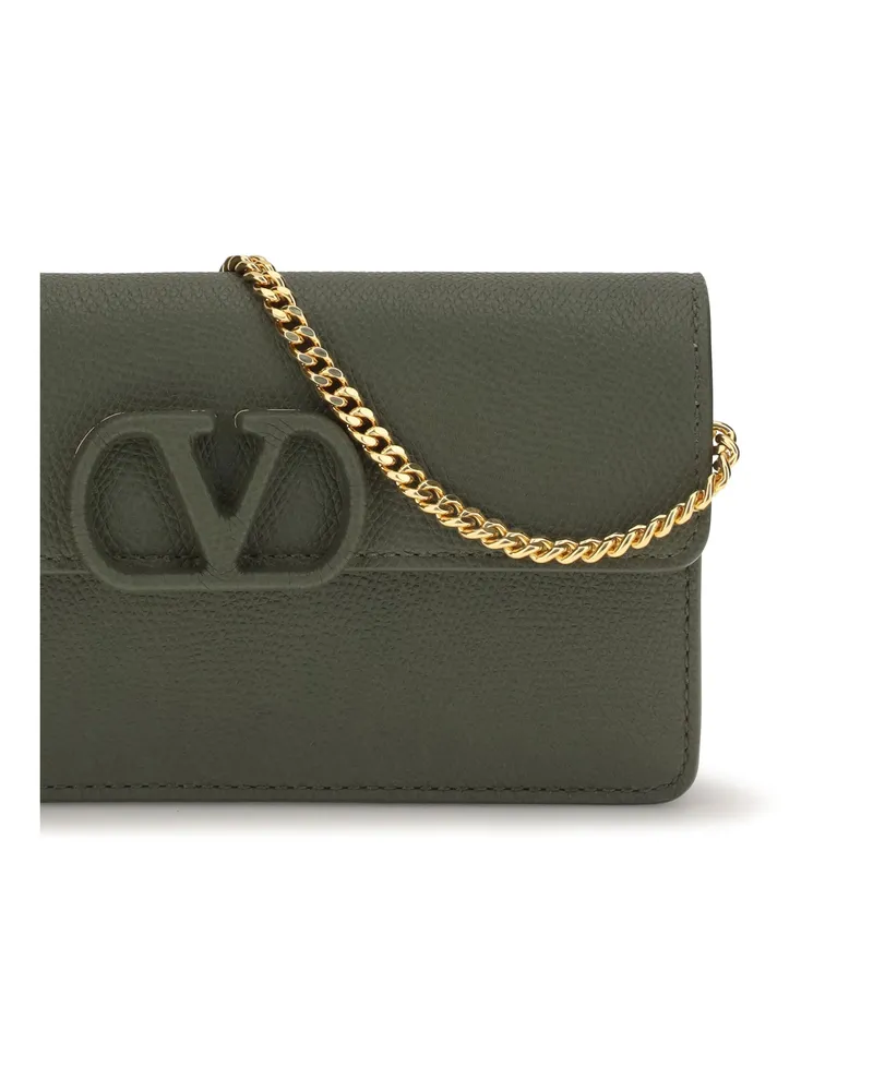 Valentino Garavani VLogo Wallet on Chain — Green Green