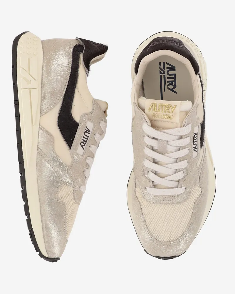 AUTRY Women's Sneakers Reelwind Multicolour Nylon Trainers Beige