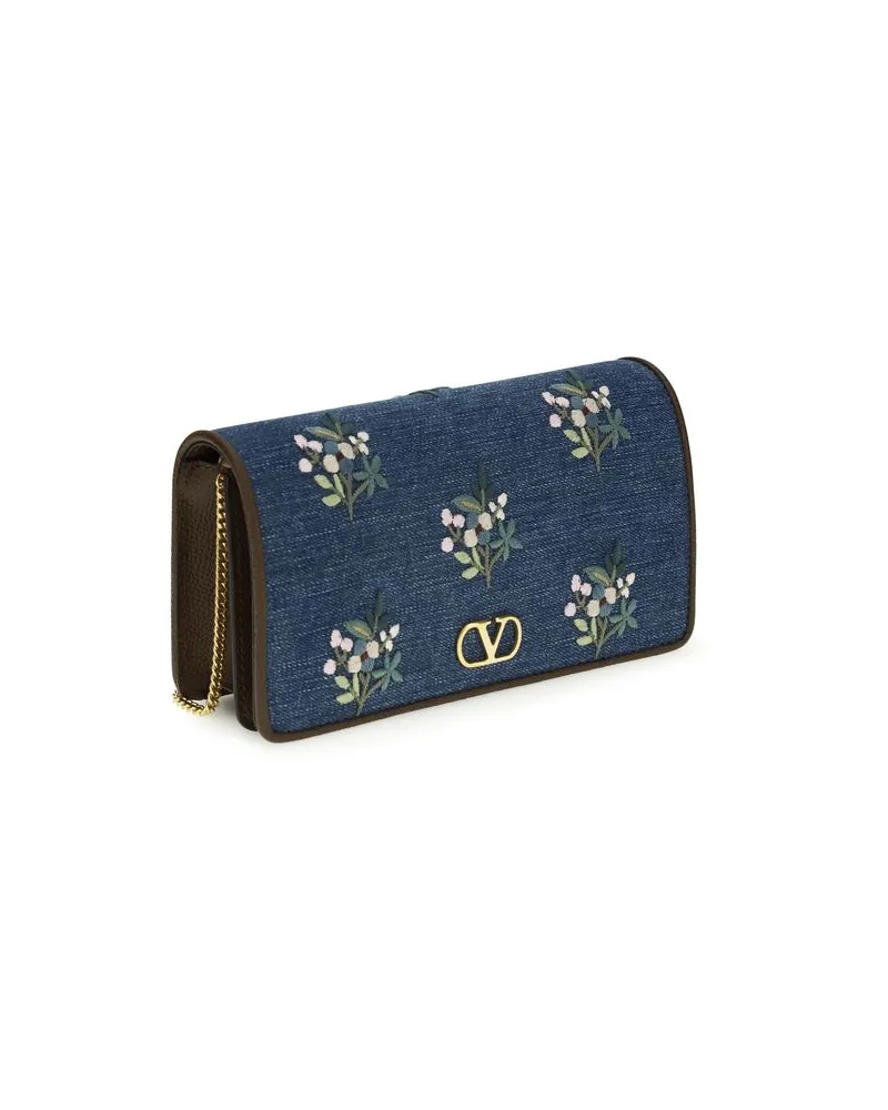 Valentino Garavani Women's Blue Cotton Shoulder Bag Blue