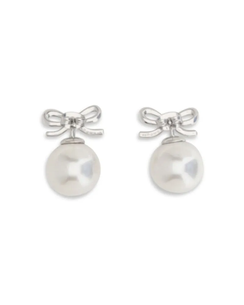 Self-Portrait Women's Earrings Crystal Bow Silver Brass Silver