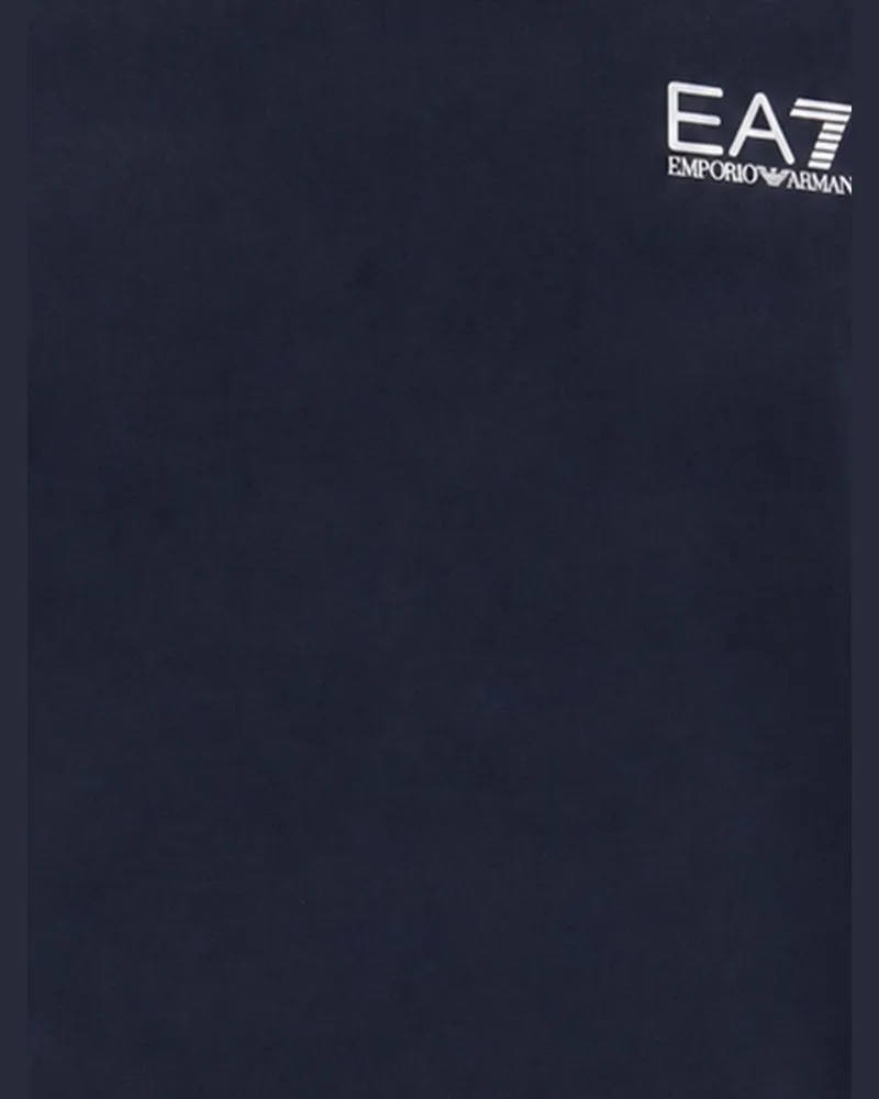 EA7 Logo Cotton T-Shirt — Navy Navy