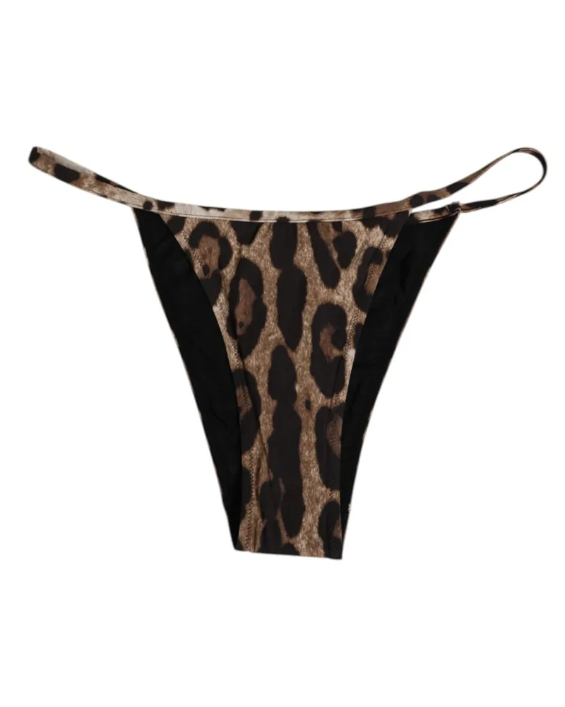 Dolce & Gabbana Women's Brown Leopard Triangle Tanga Panty Underwear 25+pa Clothing Brown
