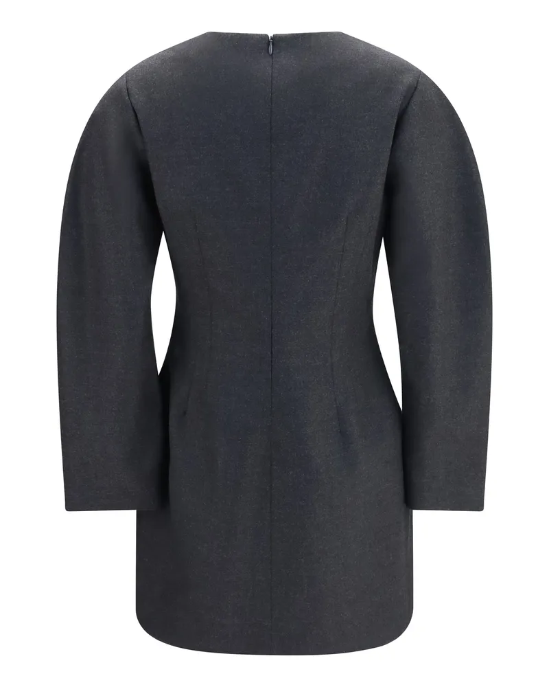 P.A.R.O.S.H. Women's Gabardine And Wool Dress Antracite Fleece Ovis Aries; Lycra Gray