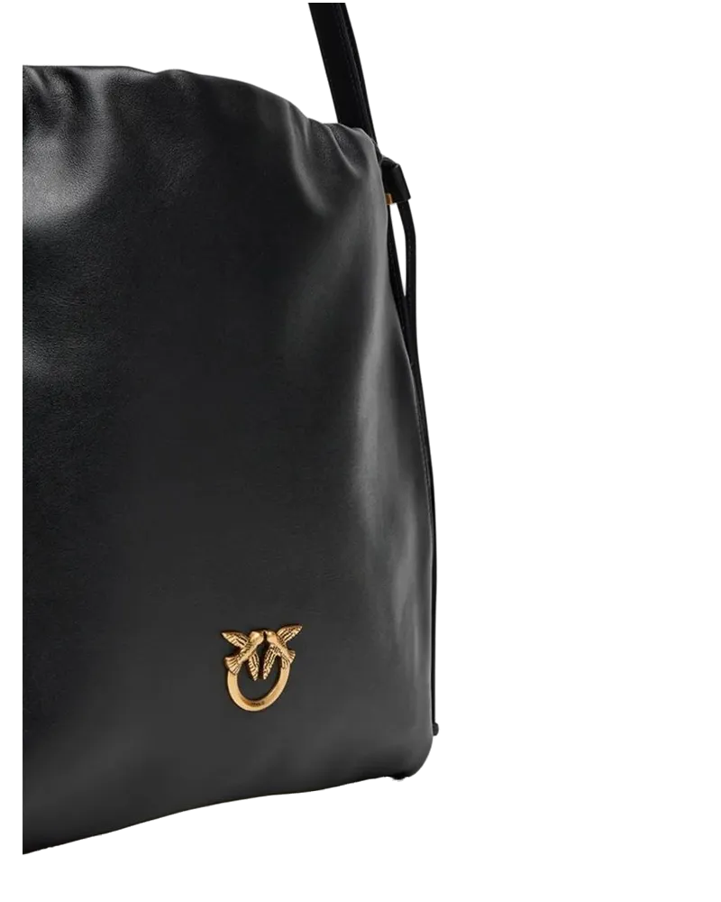 Pinko Women's Shoulder Bag Black Natural Leather - Shoulder-Bags Black