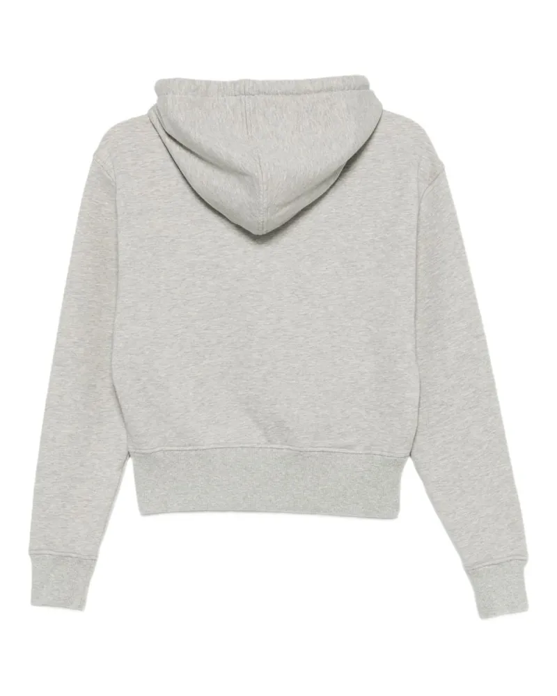 AMI Paris Ami de Coeur Embroidered Cotton Hoodie — Grey Grey