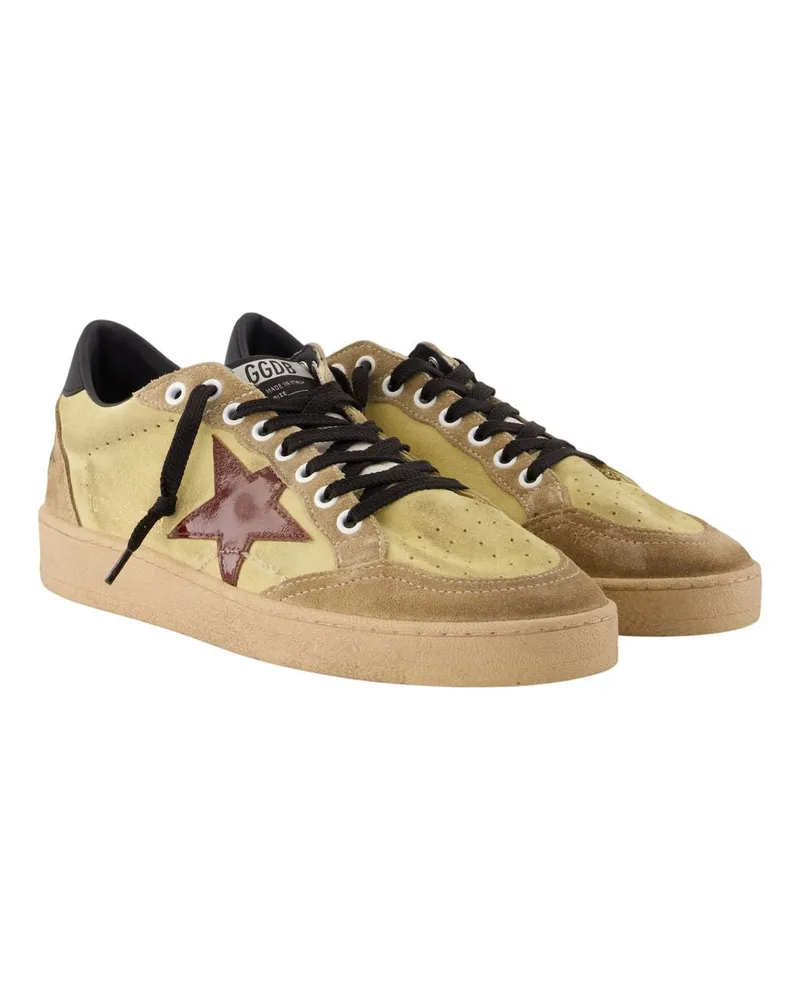 Golden Goose Women's Ball Star Sneakers -  Leather Yellow Calfskin Shoes 