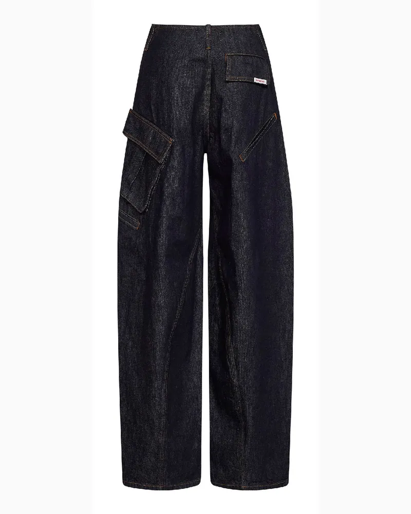 Self-Portrait Women's Jeans Indigo Denim Cargo Blue Cotton Blue