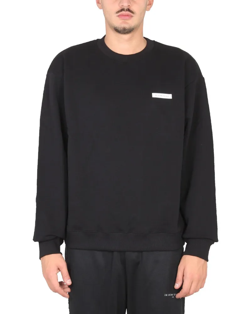 IH NOM UH NIT Logo-Print Crewneck Sweatshirt — Black Black
