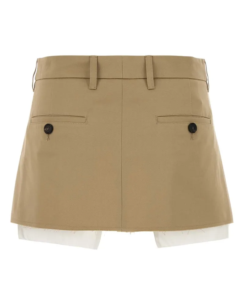 Miu Miu Corda Exterior: Cotton Gonne Skirt Beige