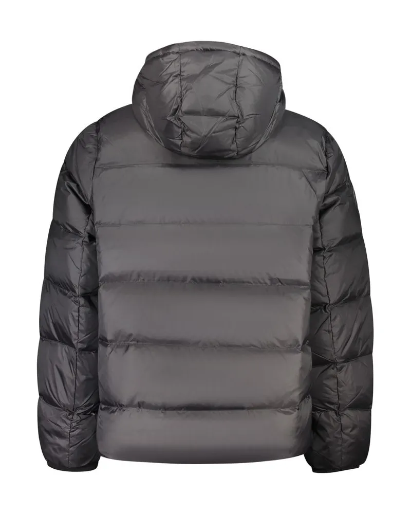 Calvin Klein Logo-Striped Nylon Shell Down Jacket — Black Black