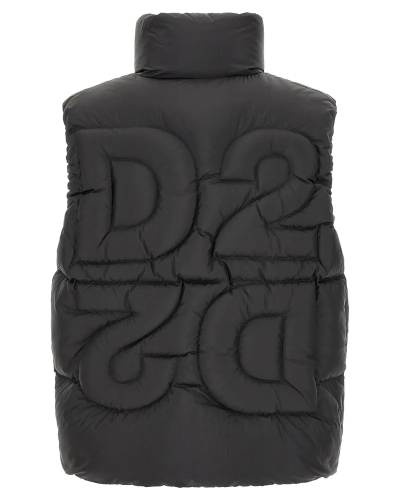 Dsquared2 Quilted Logo Vest — Black Black