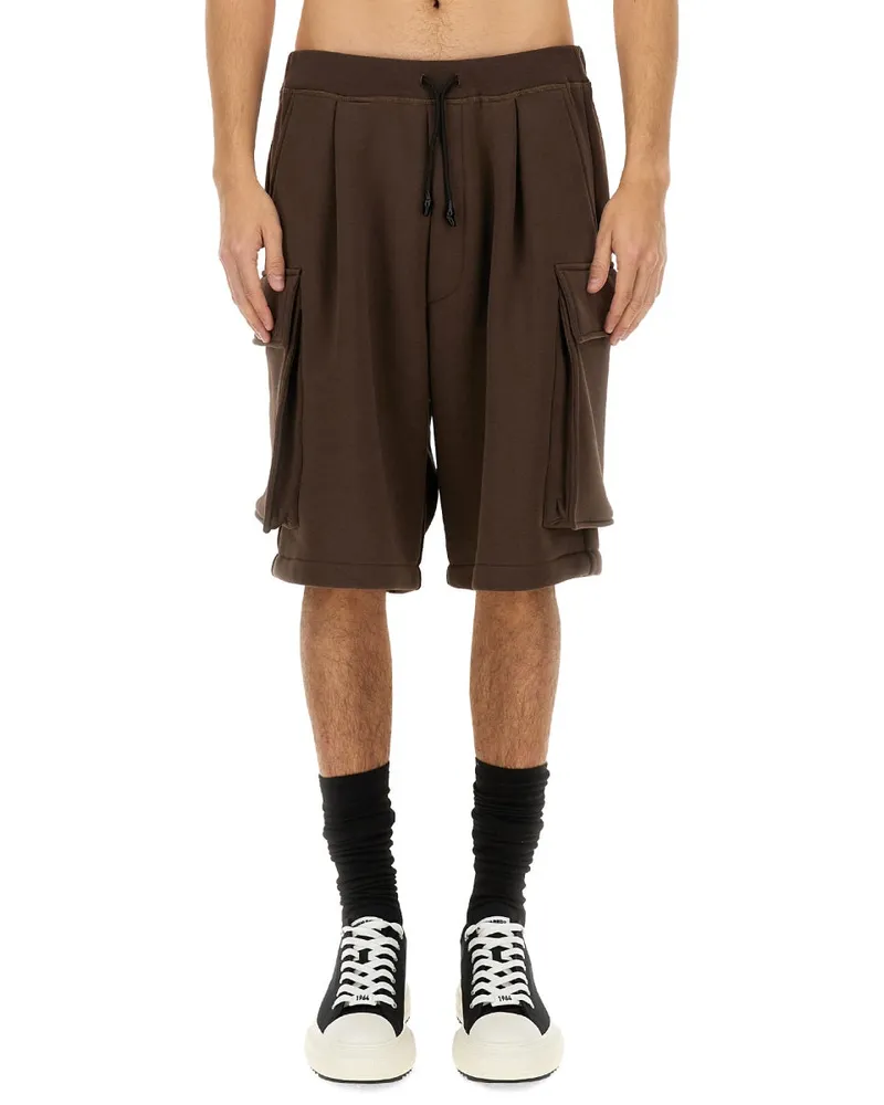 Dsquared2 Balloon Silhouette Cotton-Polyester Cargo Shorts — Brown Brown