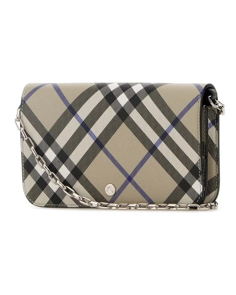 Burberry 8095122 B9629 Lichen Polyurethane Polyester Cotton Portafogli Wallet Beige