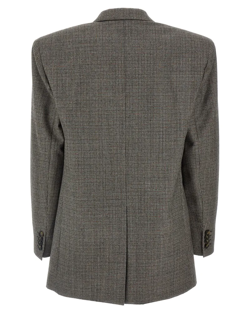 Stella McCartney Micro Houndstooth Wool Blazer — grey Grey
