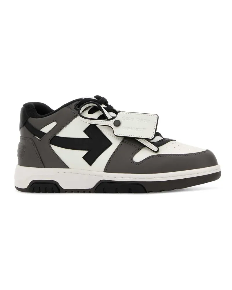 OFF-WHITE Men's Two-Tone Leather Out Of Office Sneakers Darkgreyblack Gray