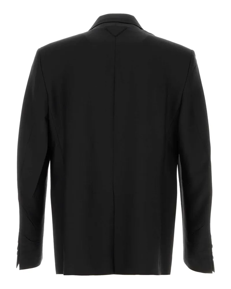 Prada Men's Mohair Blend Blazer Black Wool Blazers Black