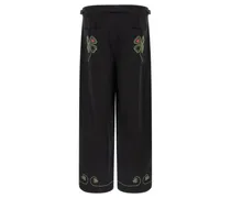 Men's Black Cotton Casual Pants