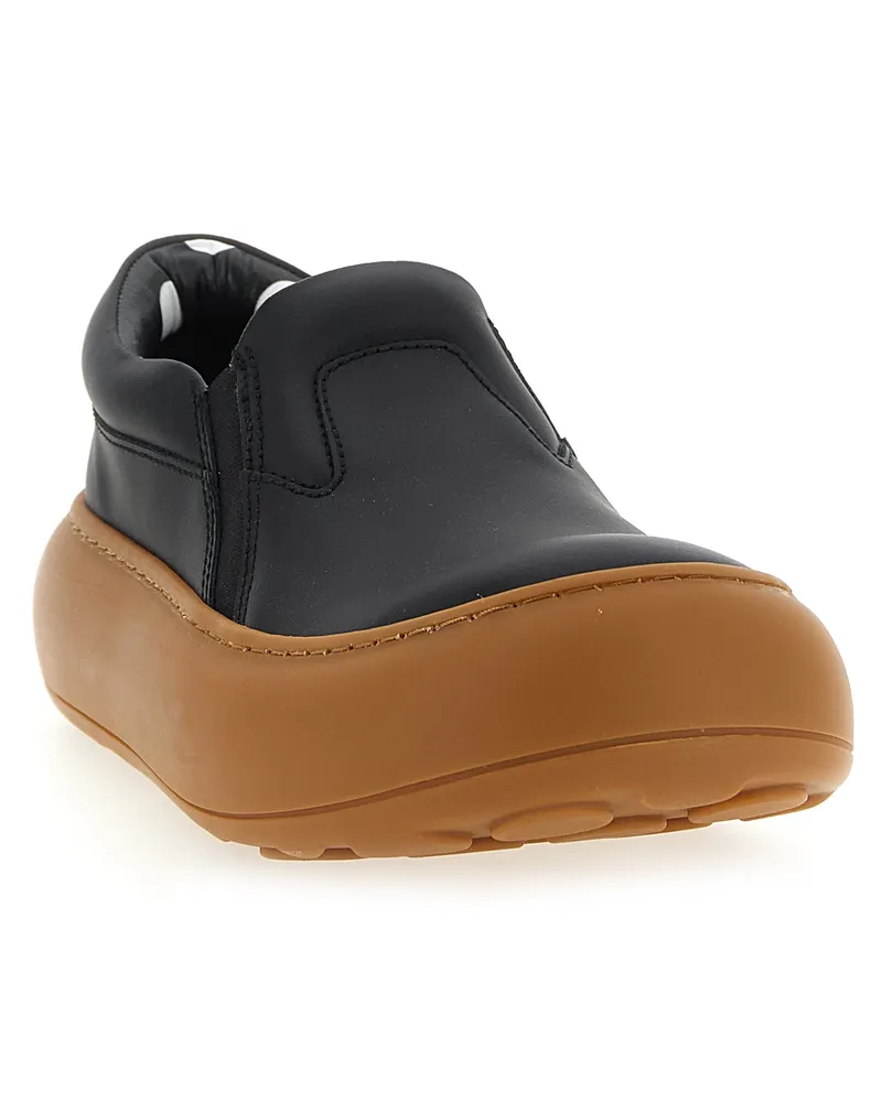 Moschino Women's Black Leather Chunky Sneakers Black