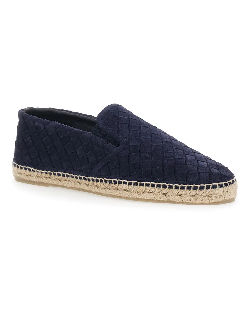 Castañer Men's Espadrilles Java Blue Suede Calf Leather Shoe Blue