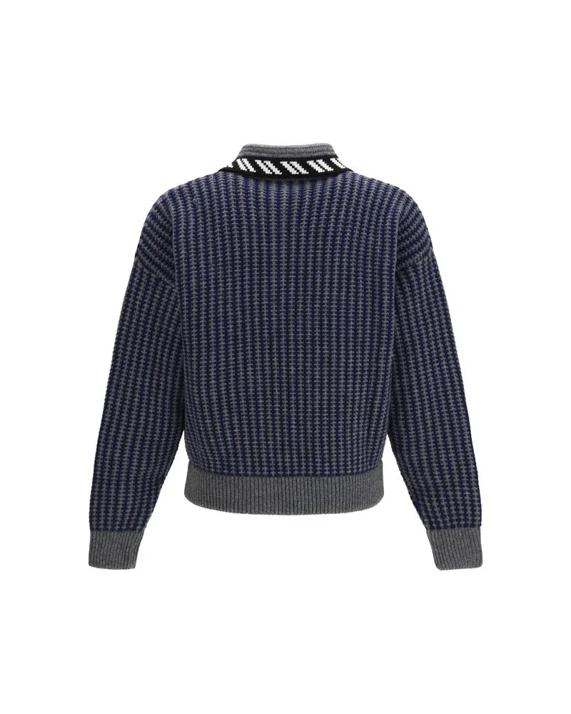 Versace Men's Gray Wool Oves Aries Sweatshirt Clothing Navy