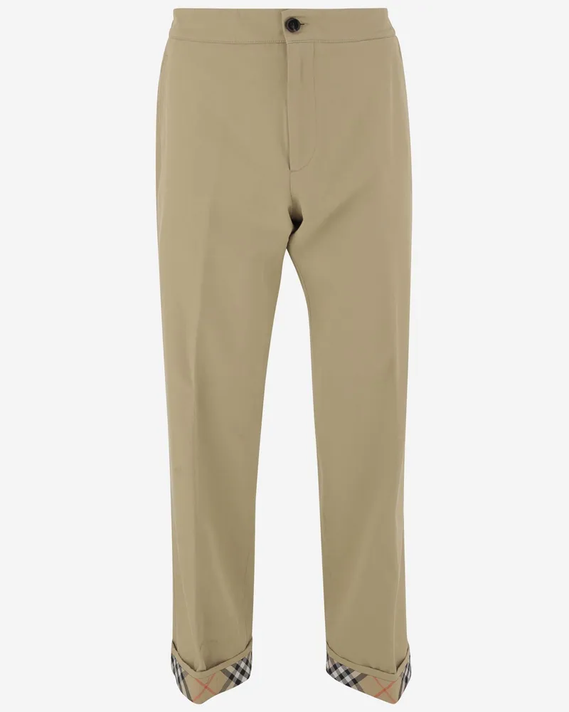 Burberry Men's Cotton Pants Beige Trousers Beige