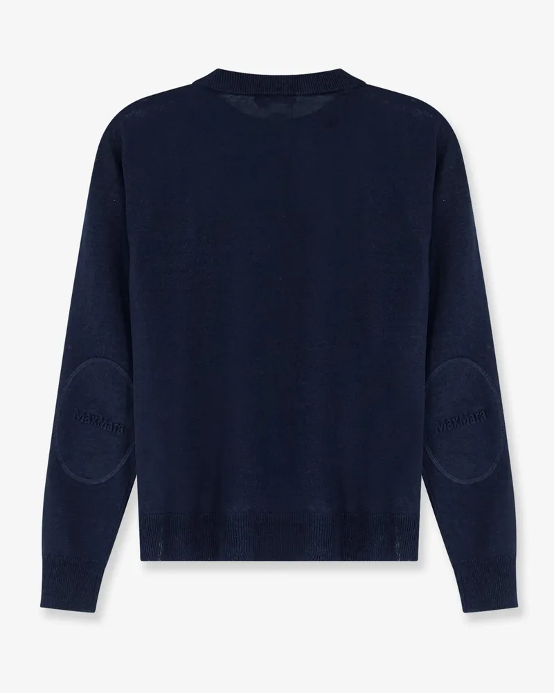 Max Mara Women Sweater Fervore Linen Blue Navy
