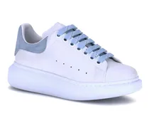 Women's Leather Sneakers White-Powder Blue White/powder
