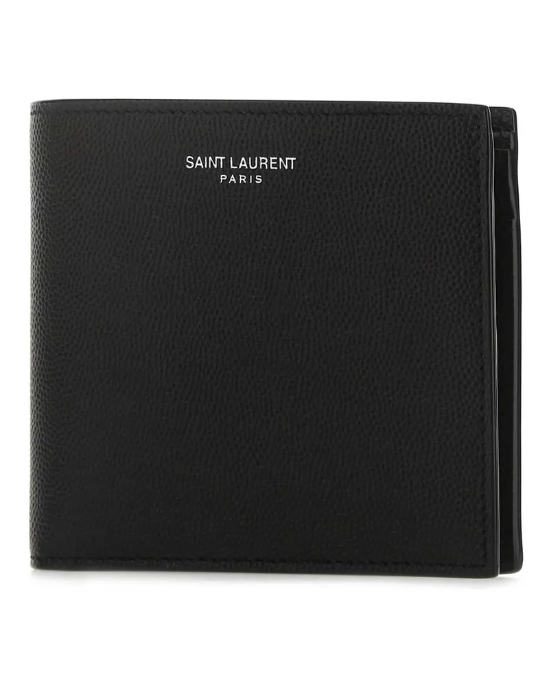 Saint Laurent Calfskin Leather Wallet — Black Black
