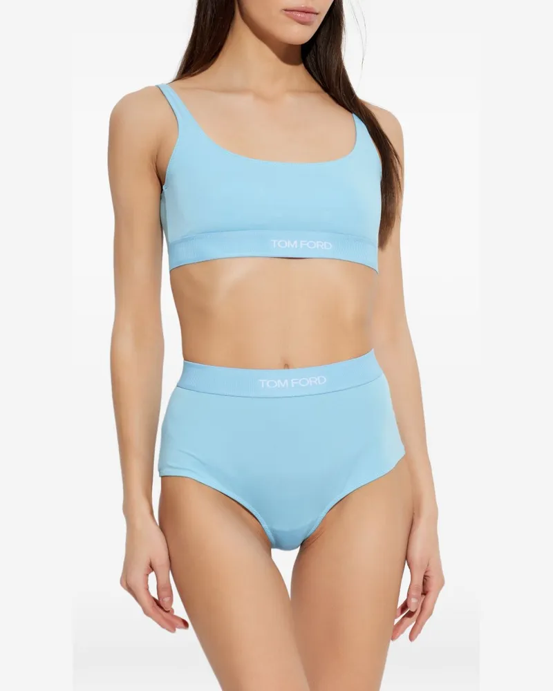 Tom Ford Women's Modal Top Light Blue Tops Blue