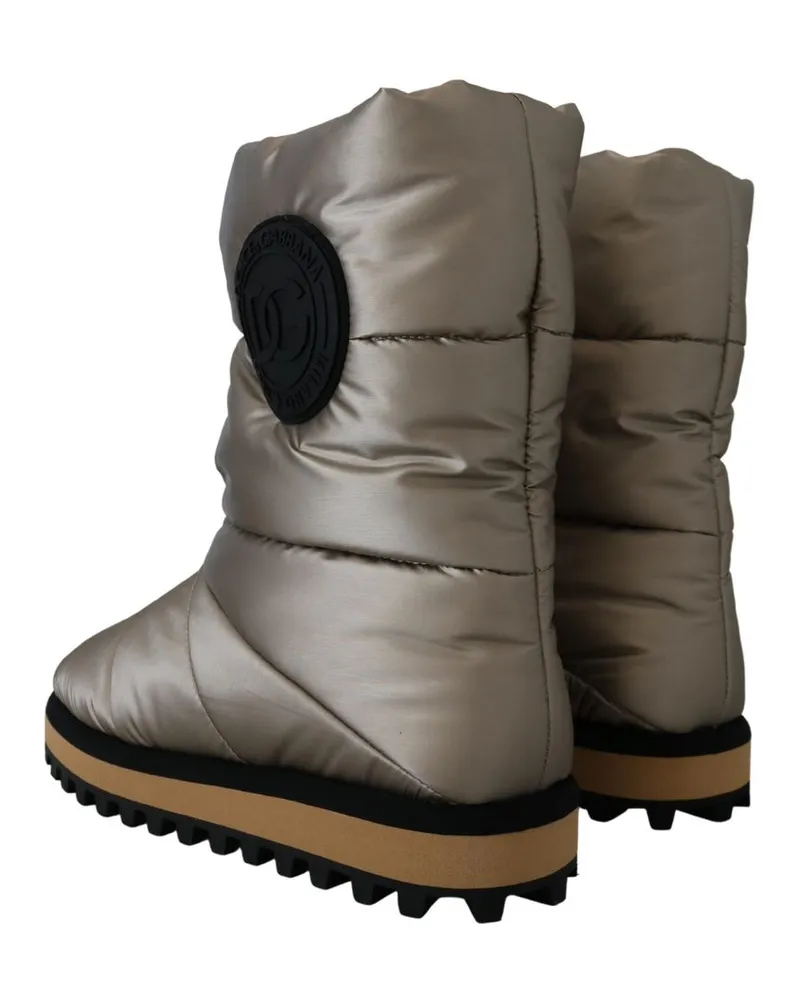 Dolce & Gabbana Men's Silver Polyester Ankle Boots Silver