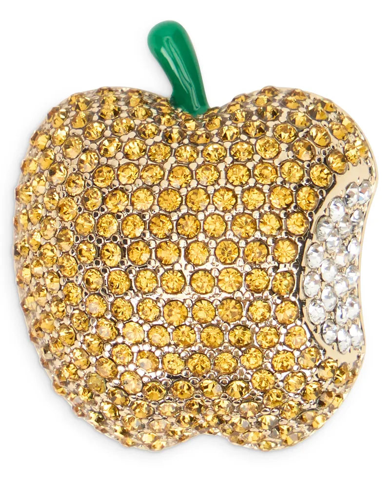Max Mara Women's Brooch Apple-Shaped Metal Yellow Brooches & Pins Yellow