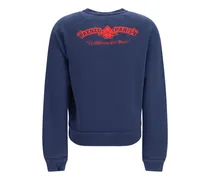 Women's Paris Emblem Embroidered Cotton Sweatshirt Blue Black Sweatshirts Sweater