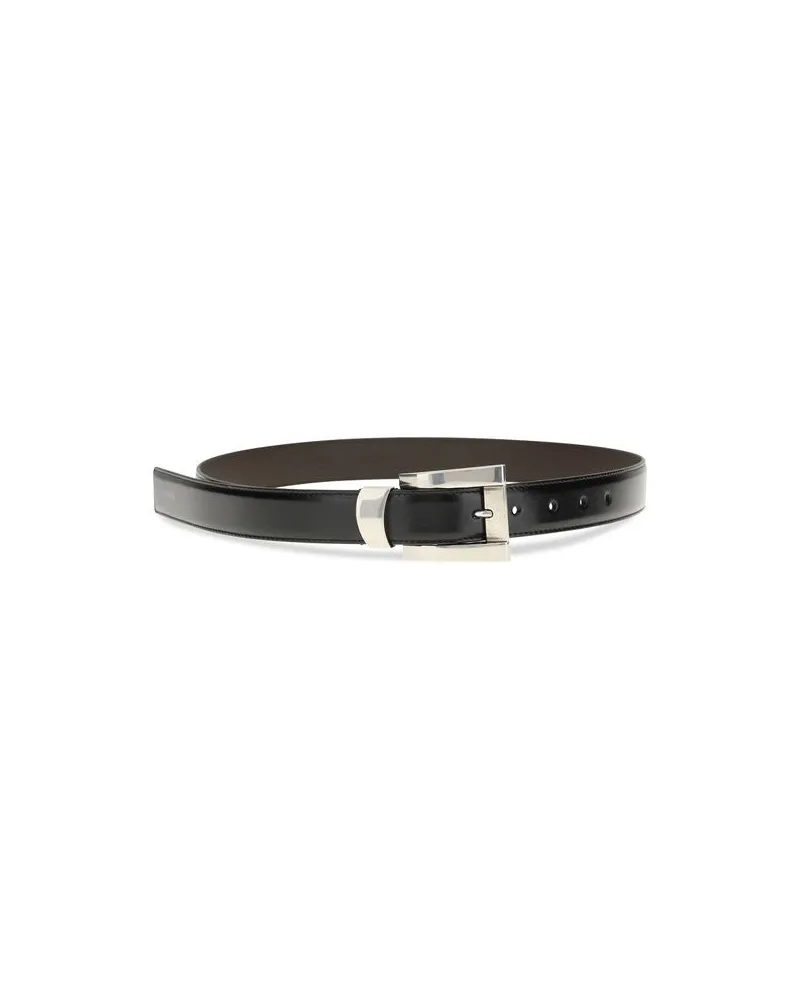 Versace Women's Black Calf Leather Bos Taurus Regular Belt Black