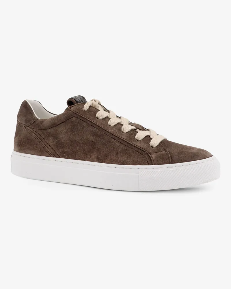 Brunello Cucinelli Women's Suede Sneakers Grey Trainers Gray