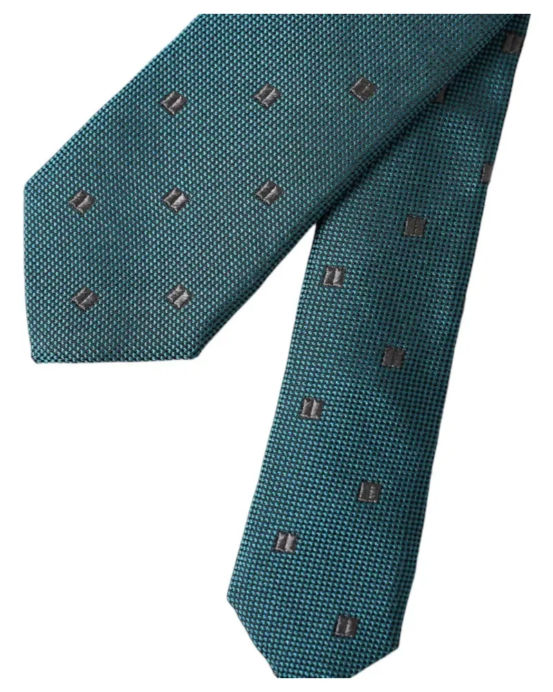 Dolce & Gabbana Green Patterned Silk Adjustable Men Tie Green
