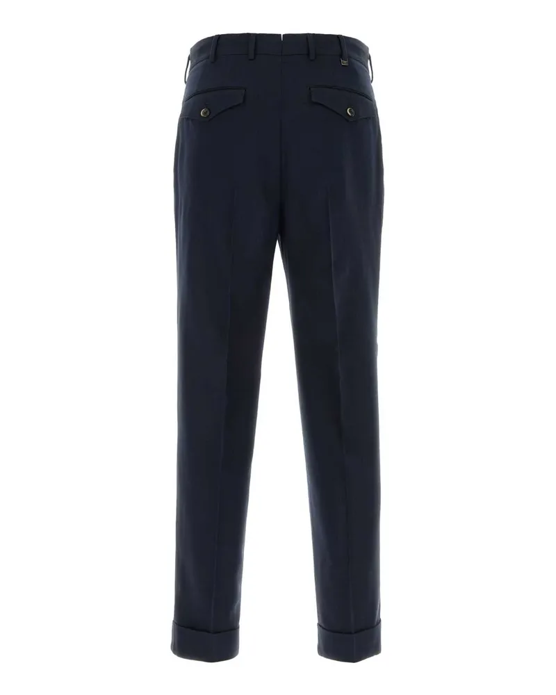 PT TORINO Men's Navy Blue Cotton Blend Pant Exterior: Virgin Wool Pantaloni Trousers Navy