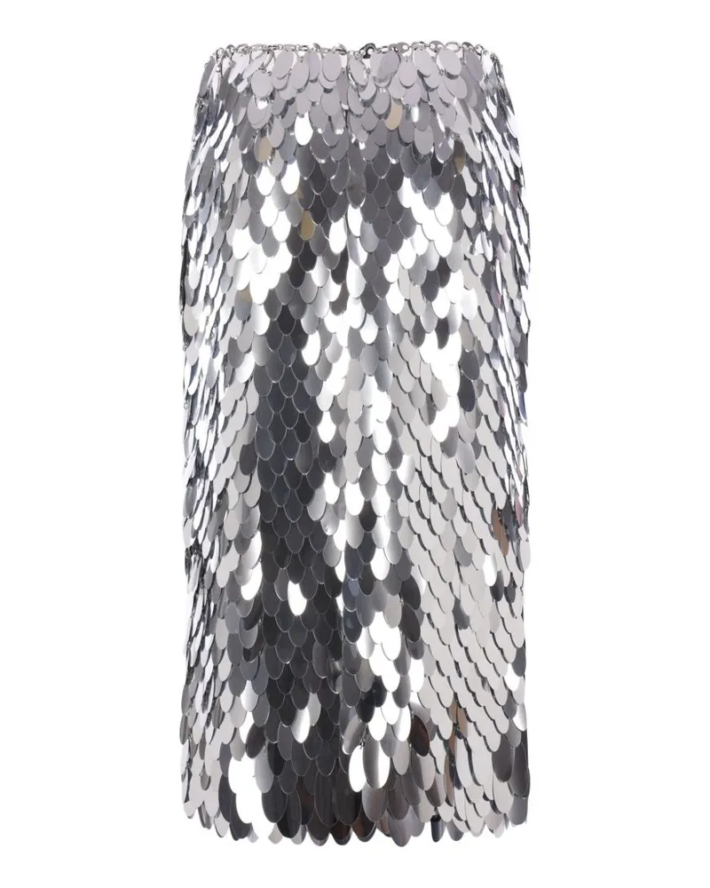 Paco Rabanne Metallic Disc Chainmail Skirt — Silver Silver