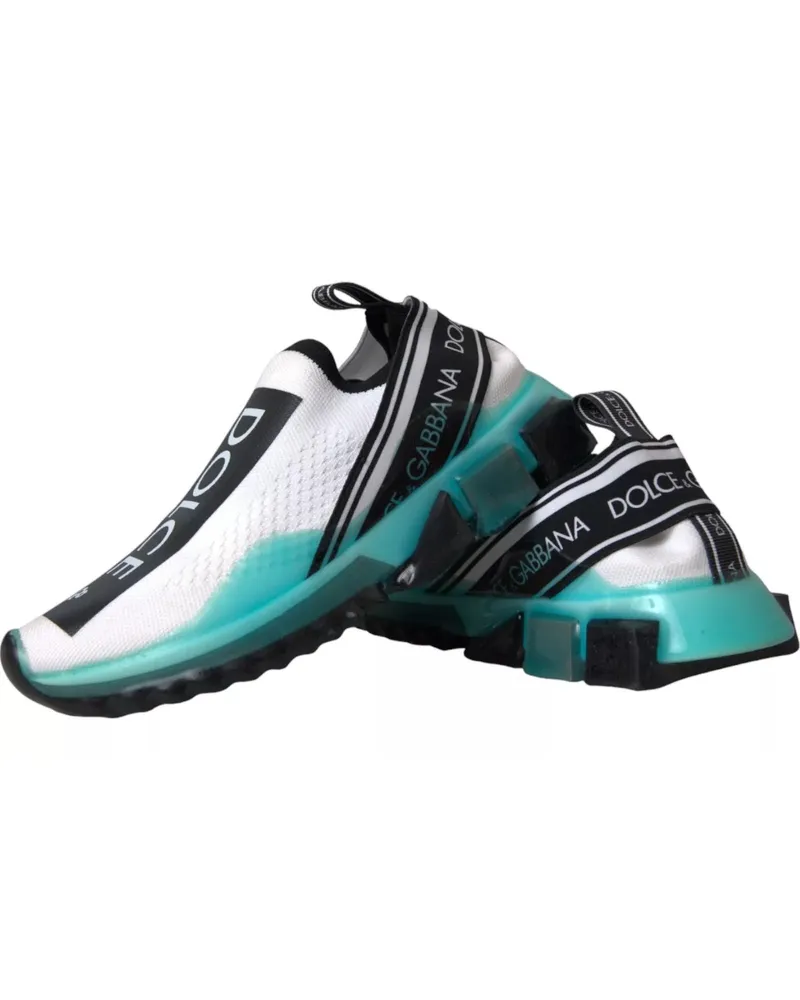 Dolce & Gabbana Men's Black White Blue Slip On Sorrento Sneakers Black-White Black/white Black
