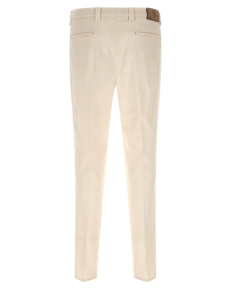 Brunello Cucinelli American Pima Cotton Gabardine Trousers — Cream Cream