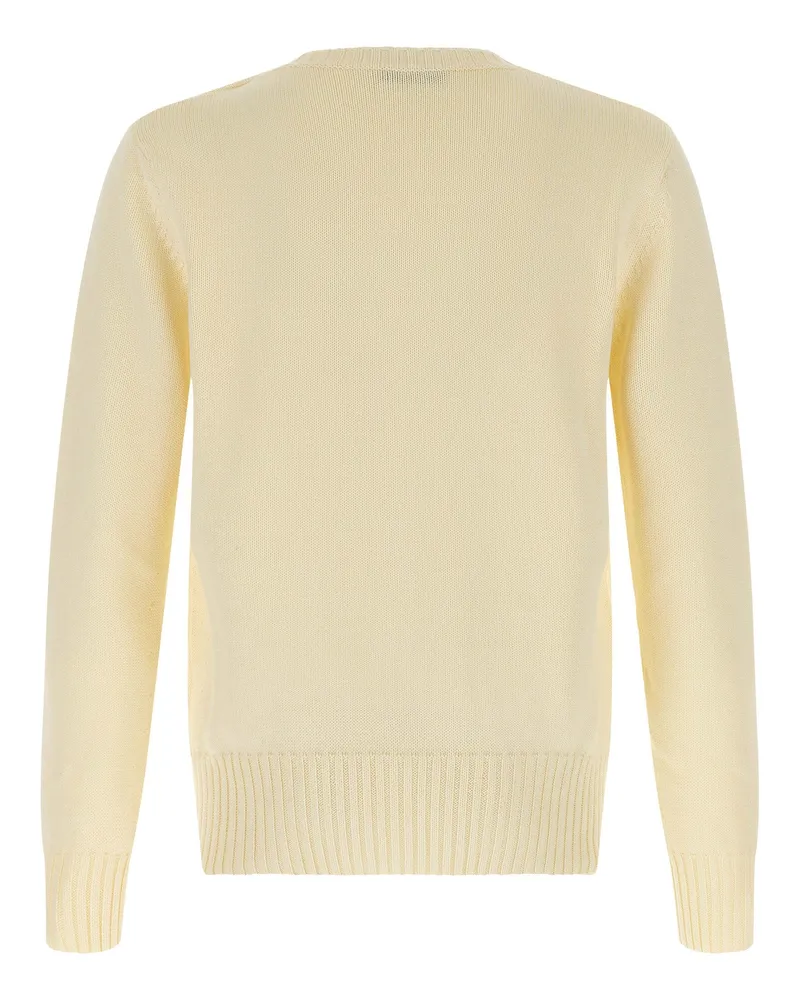Givenchy Logo-Embroidered Cotton Sweater — Cream Cream