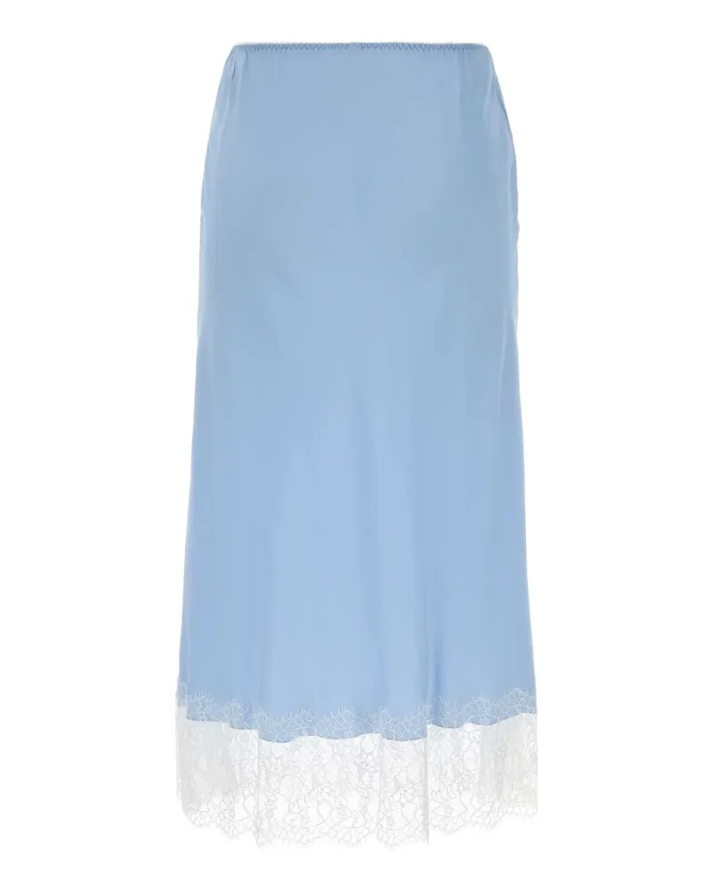 Moschino Women's Light-Blue Satin Skirt Azzurro Exterior: Acetate Silk Gonne Blue