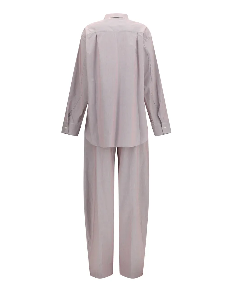 ANDAMANE Women Wendela Shirt And Pants Rouge Noir-White Cotton Suits Noir/white Gray