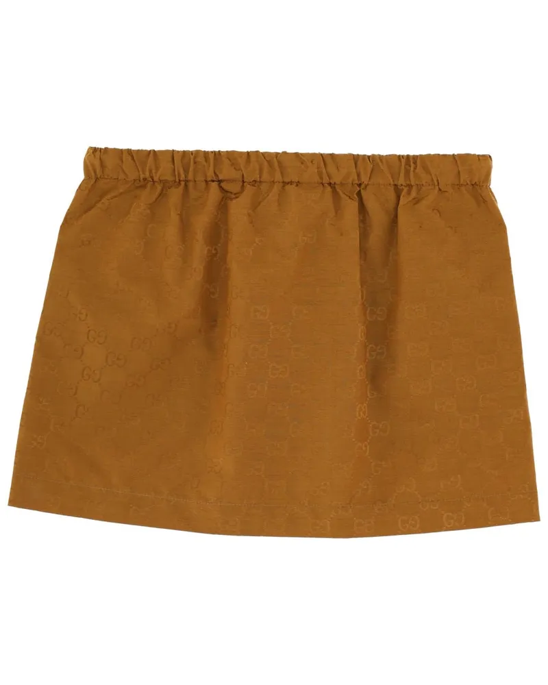 Gucci GG Textured Miniskirt — Beige Beige
