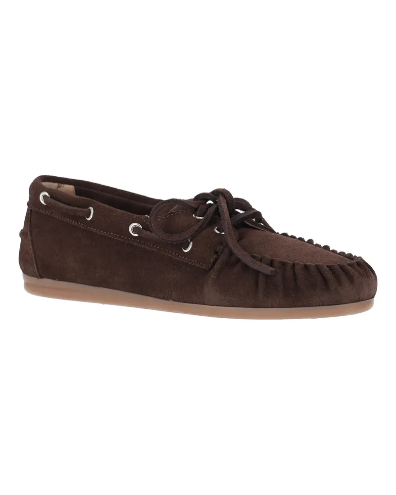 Alohas Women's Flat Shoes Brown Leather Brown