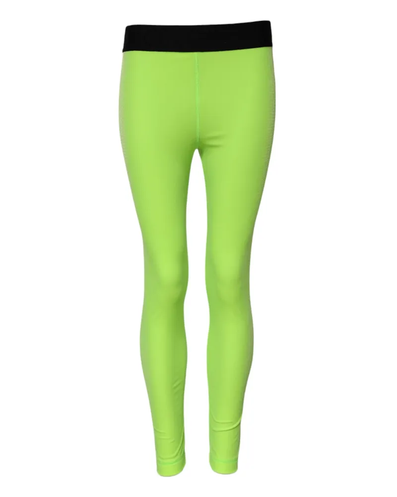 Dolce & Gabbana Women Green Nylon Slim Fit Leggings Pants Elastane Green